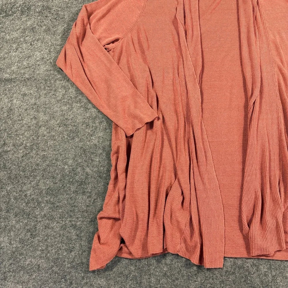 Eileen Fisher Cardigan Womens‎ 3X Pink Linen Nylon Open Front Lightweight Knit